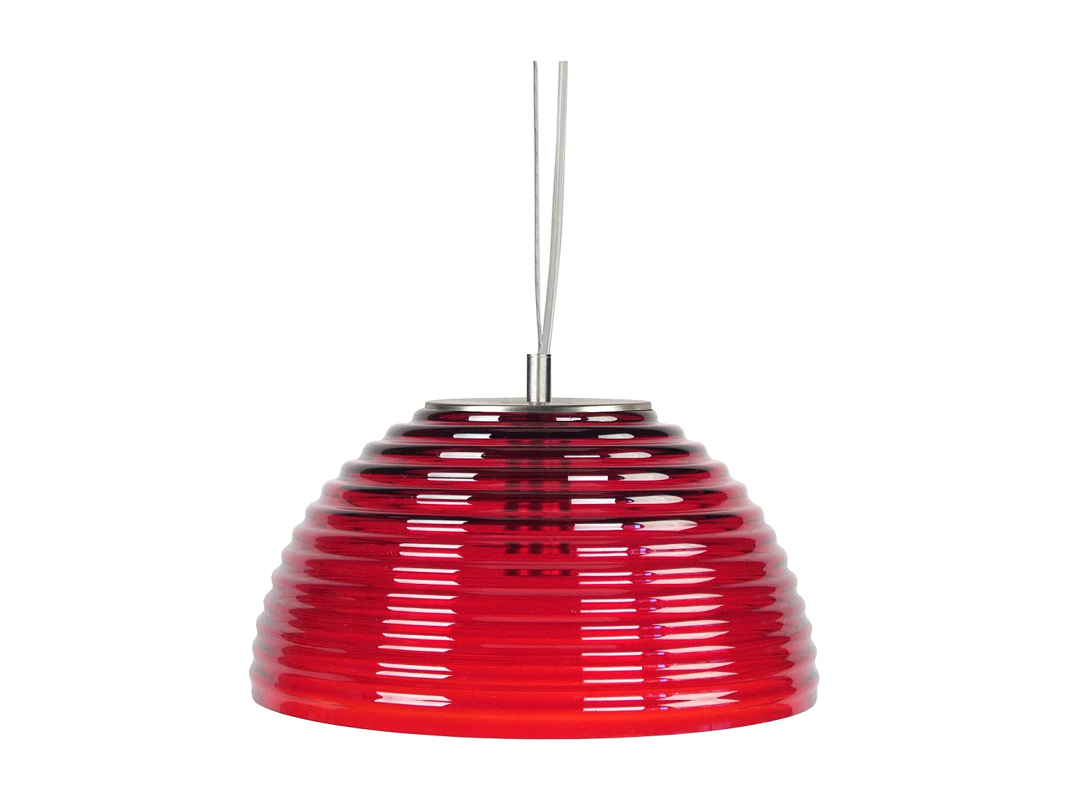 Suspensão TOSEL  ARMONIE vidro cúpula vermelho D36 x  H77  cm