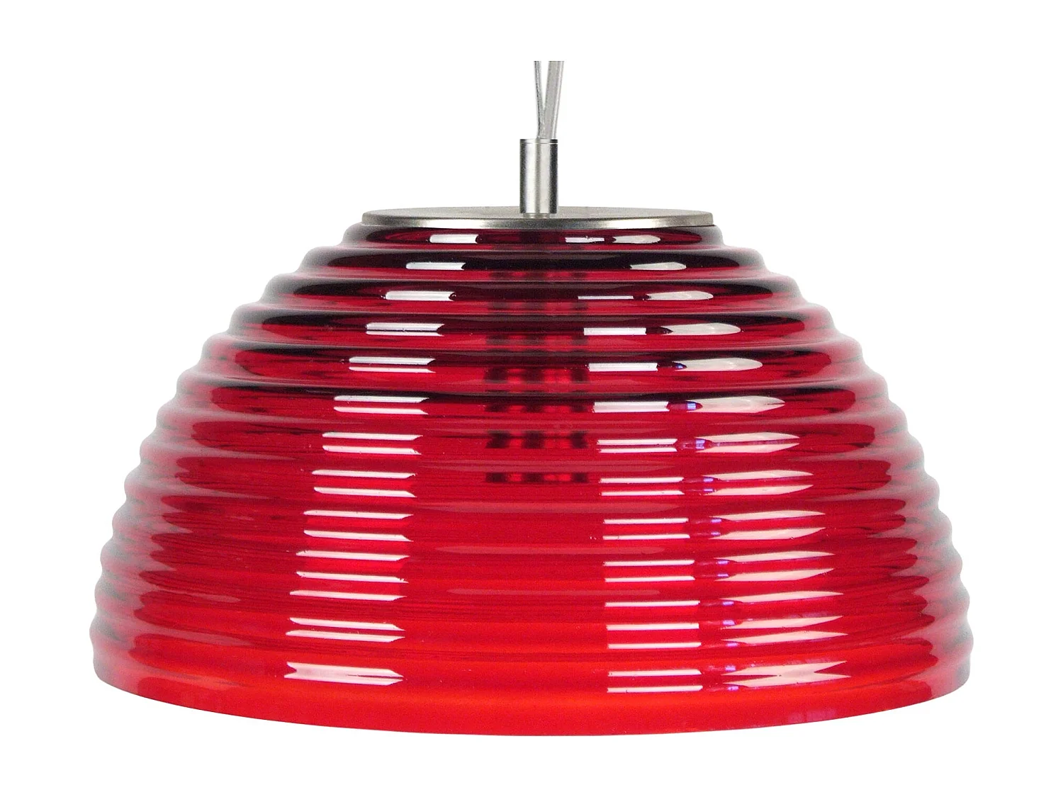 Suspensão TOSEL  ARMONIE vidro cúpula vermelho D36 x  H77  cm