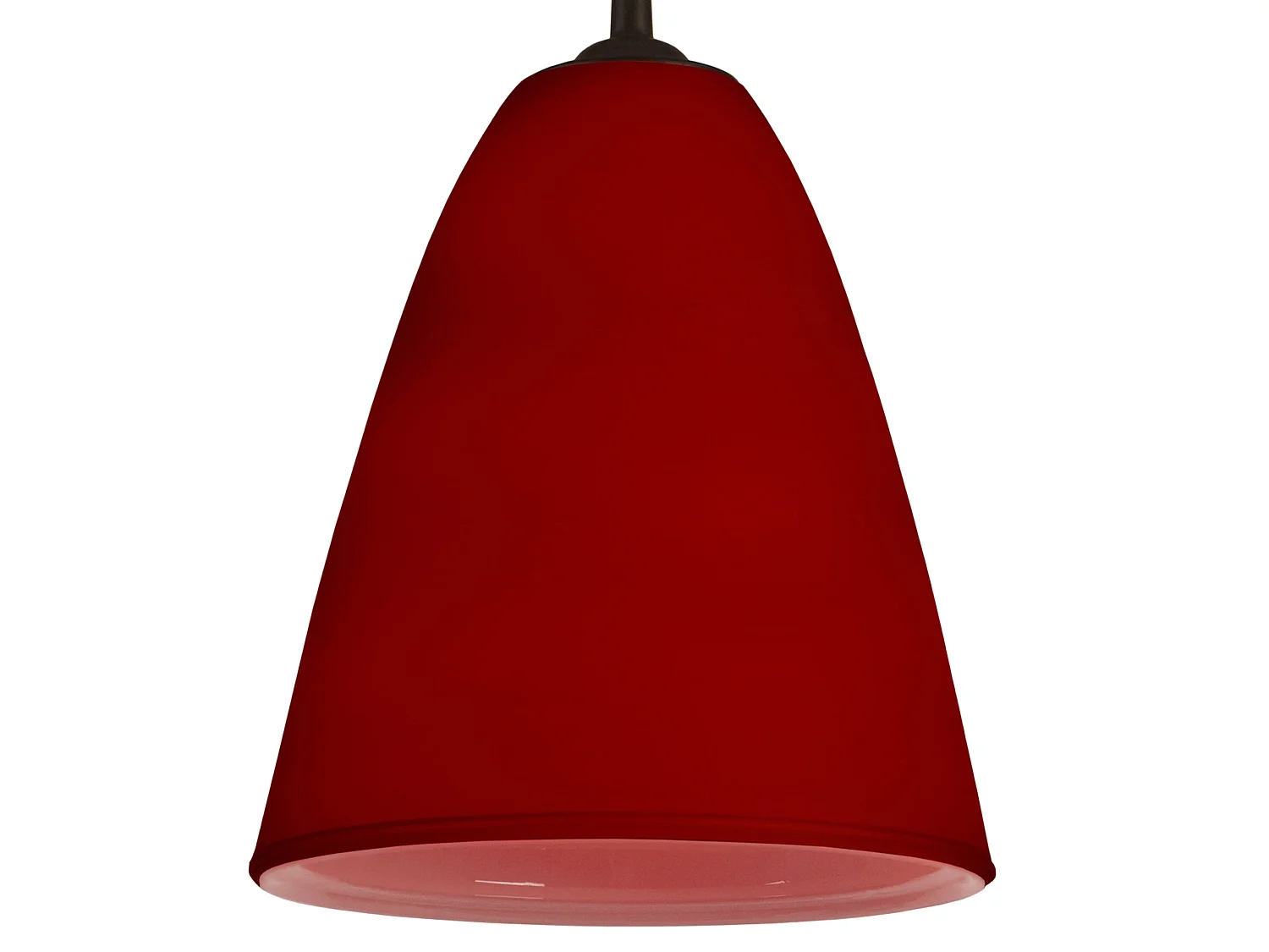 Lampadario a sospensione  vetro  conico BALLE vetro rosso   D'15 cm