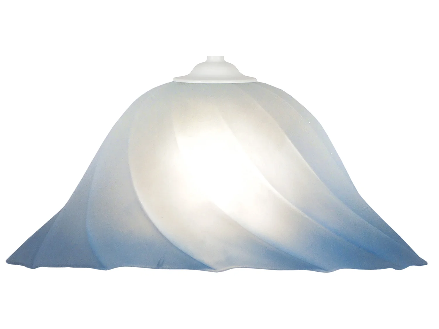 Lampadario a sospensione  vetro  cupola  SPIRAL blu D'29 cm