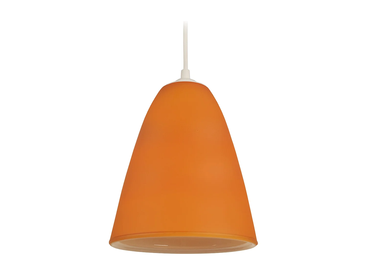 Suspension conique verre  orange 80 cm.