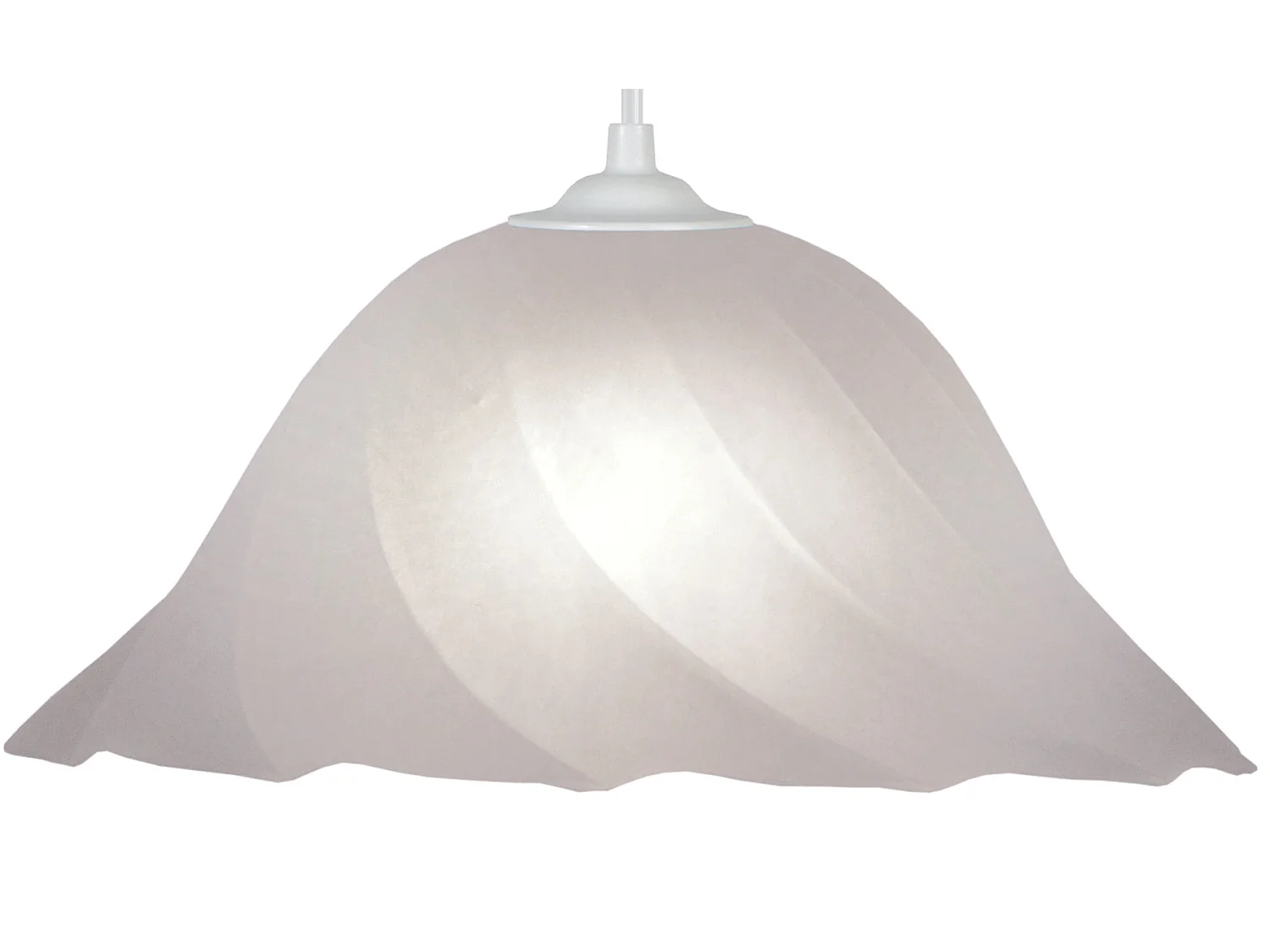 Lampadario a sospensione  vetro  cupola  SPIRAL bianco  D'29 cm