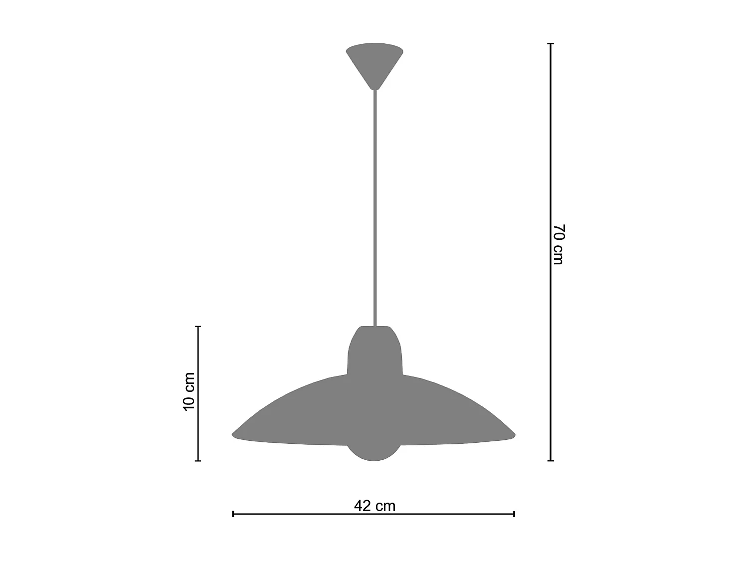 Suspensão TOSEL  GRENOBLE metal cúpula laranja D40 x  H110  cm