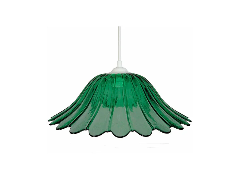 Suspension dôme petites pointes verre vert 80 cm..