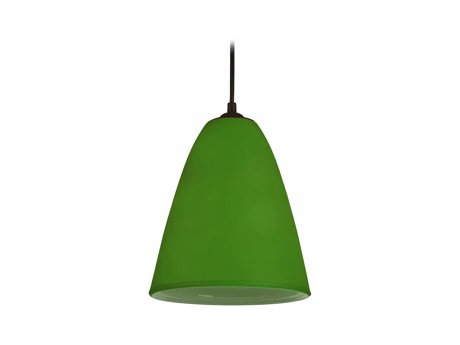 Suspension, conique verre  vert 80 cm.