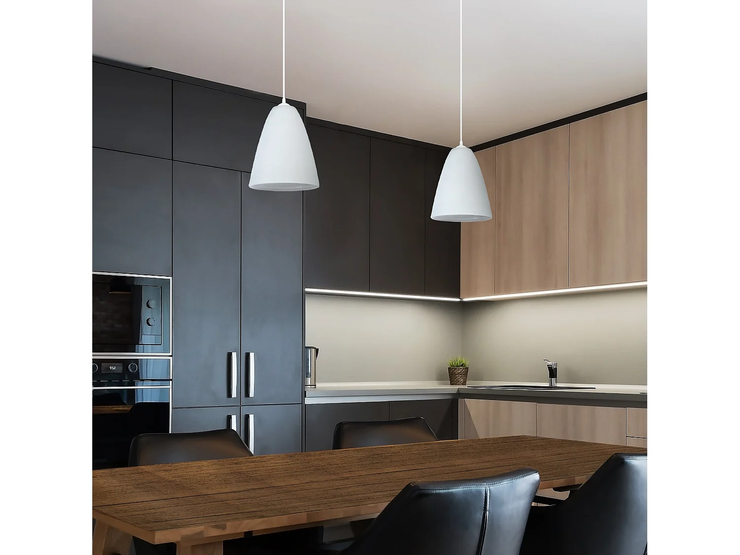 Suspensão TOSEL  BALLE VERRE vidro cônico branco D15 x  H80  cm