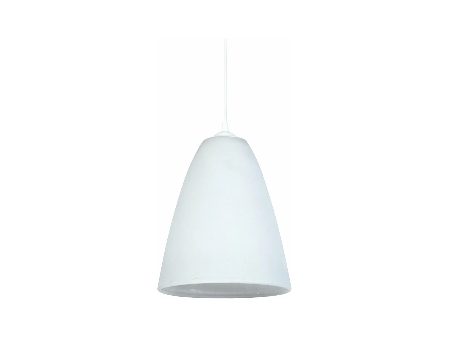 Suspension conique métal marron,blanc 80 cm.