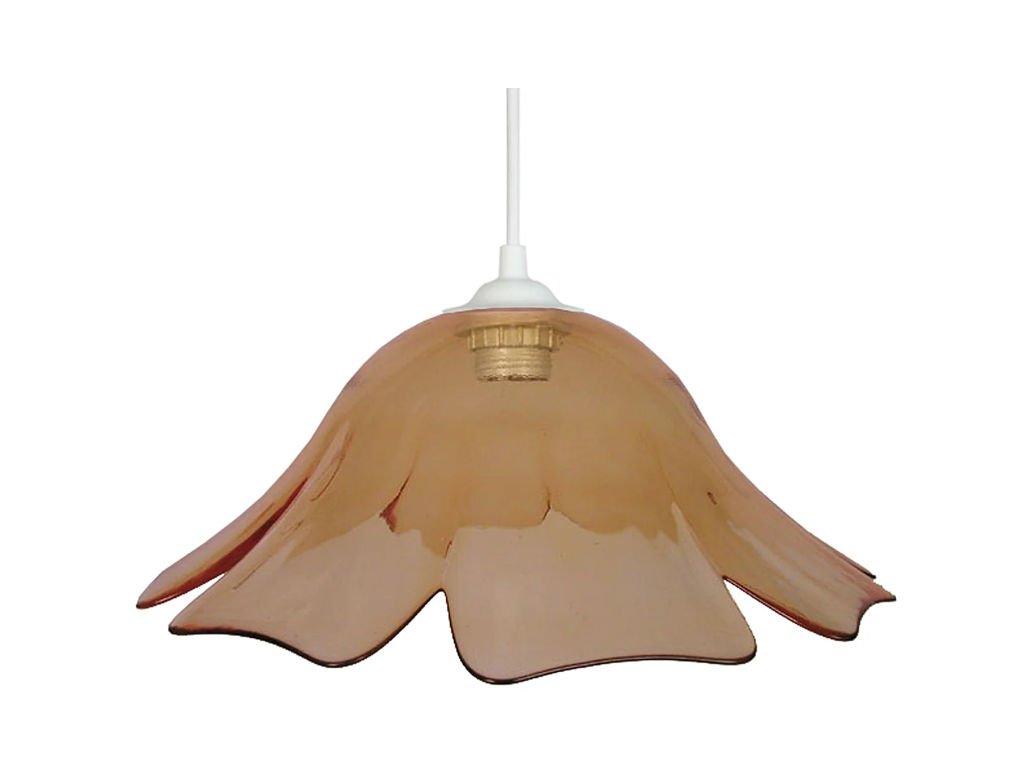 Suspension TOSEL ,verre,Jaune ,H80xD35x P 35cm