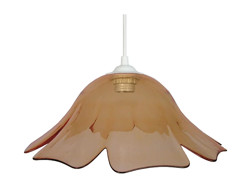 Suspension TOSEL ,verre,Jaune ,H80xD35x P 35cm