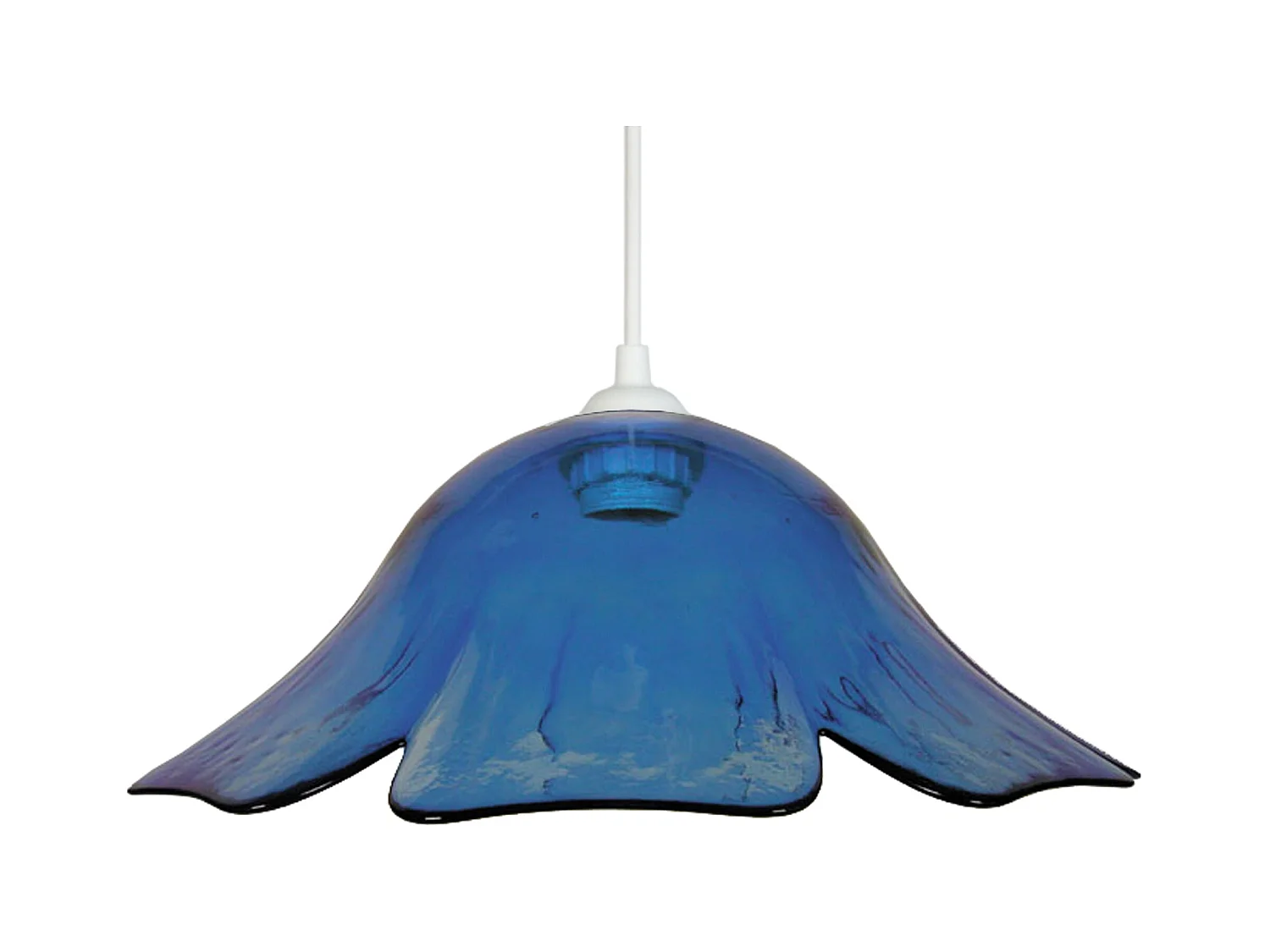 Suspension TOSEL ,verre,Bleu ,H80xD35xP 35cm