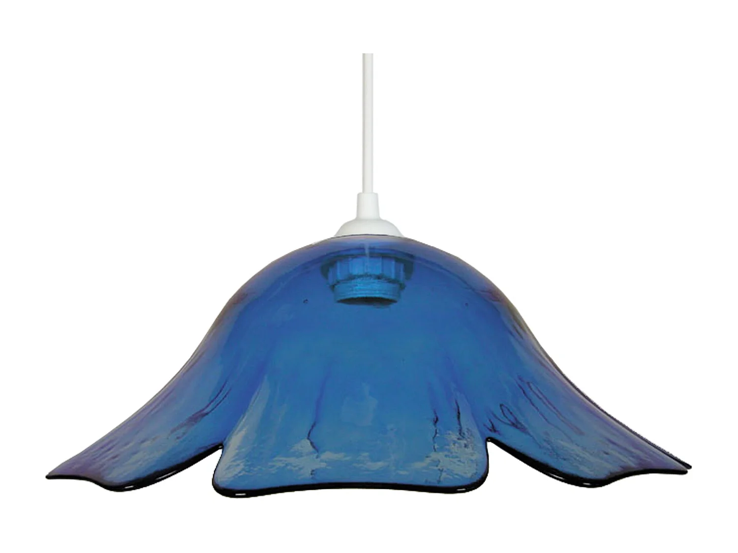 Suspensión  TOSEL ,vidrio,Azul  ,A80xD35xP 35cm