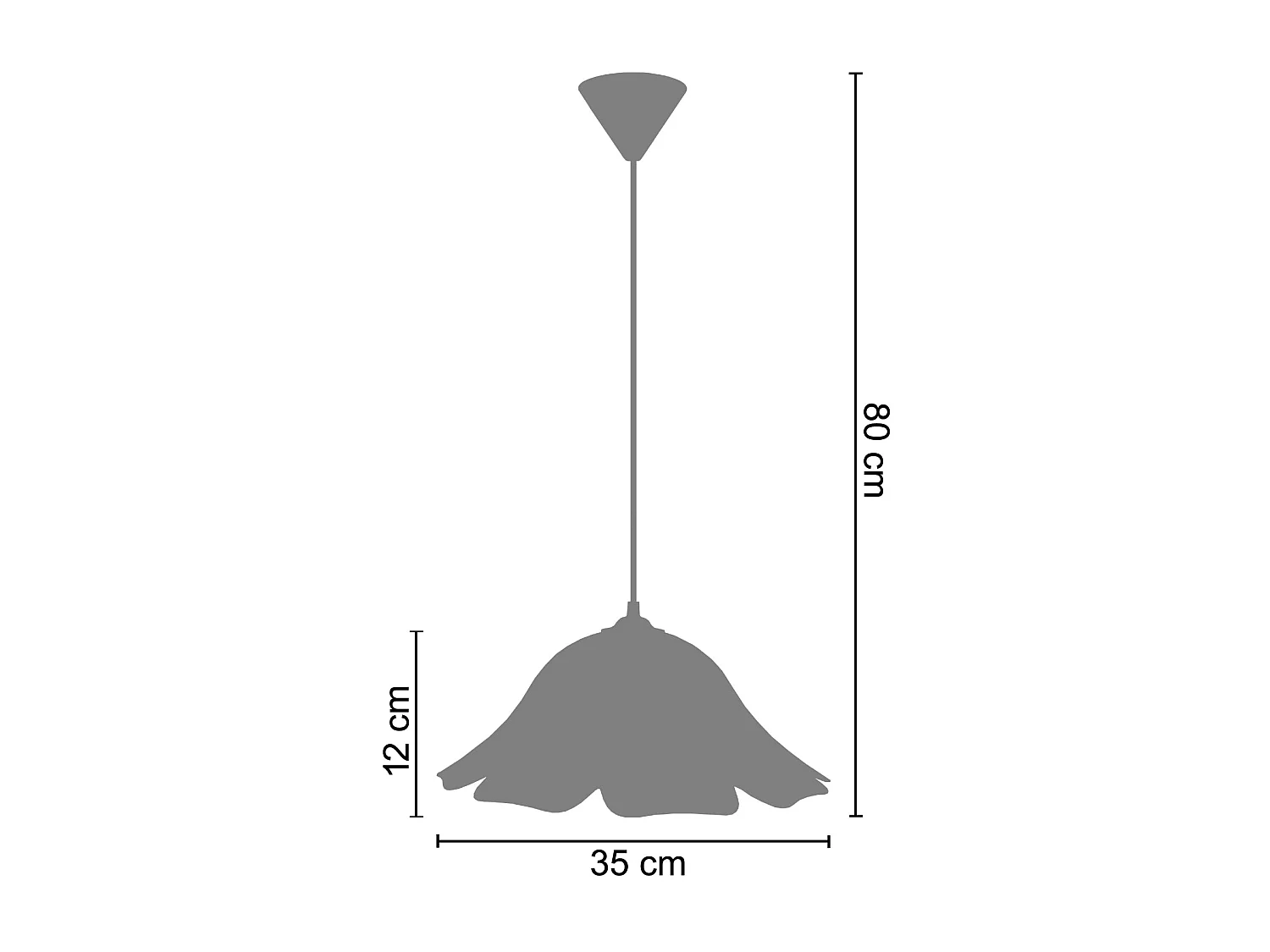 Suspensión  TOSEL ,vidrio,Azul  ,A80xD35xP 35cm