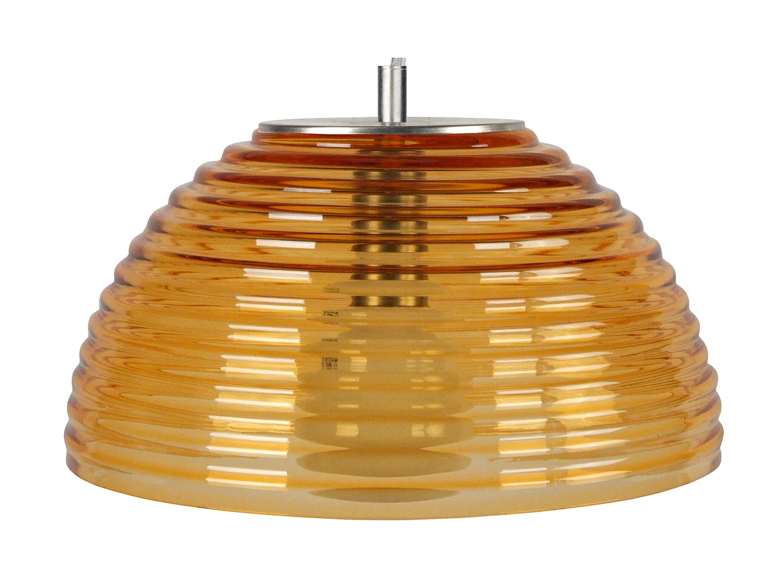 Suspension TOSEL ,verre,Jaune ,H 77xD36xP36cm