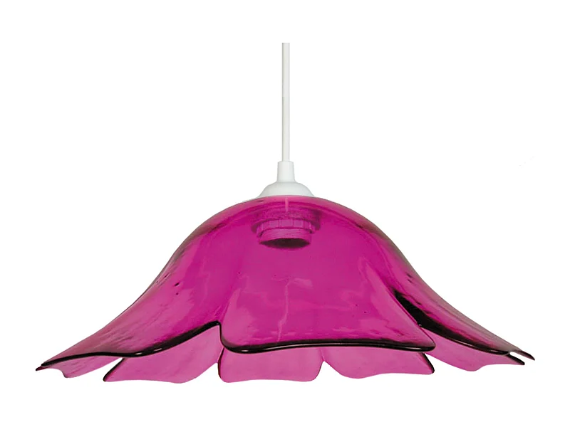 Suspensión  TOSEL ,vidrio,Rosa ,A80xD35x P35cm