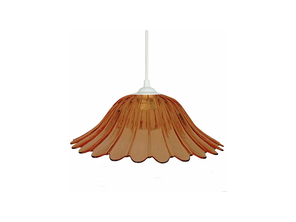 Suspension dôme petites pointes verre rose 80 cm..