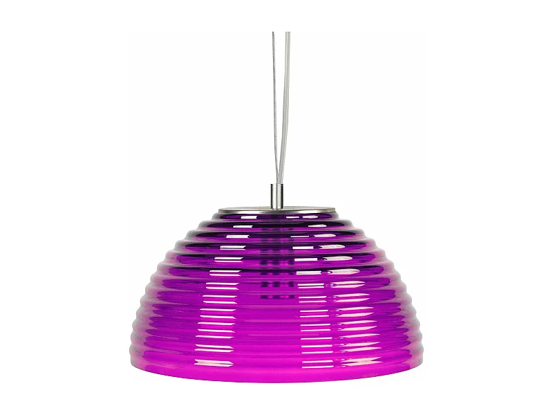 Suspension verre dôme verre  violet 77 cm.