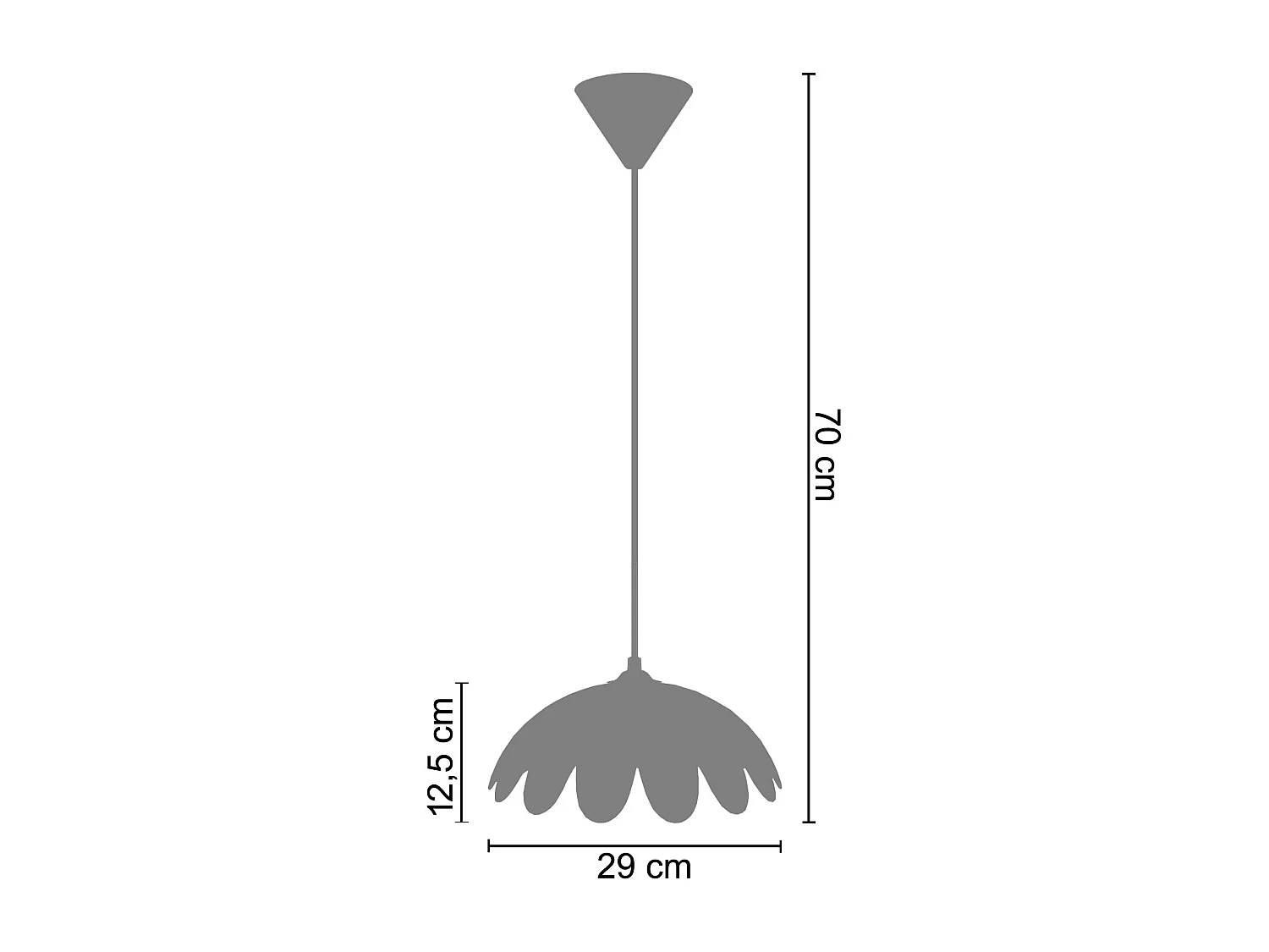 Suspensão TOSEL  PETALI vidro Sino azul D13 x  H80  cm