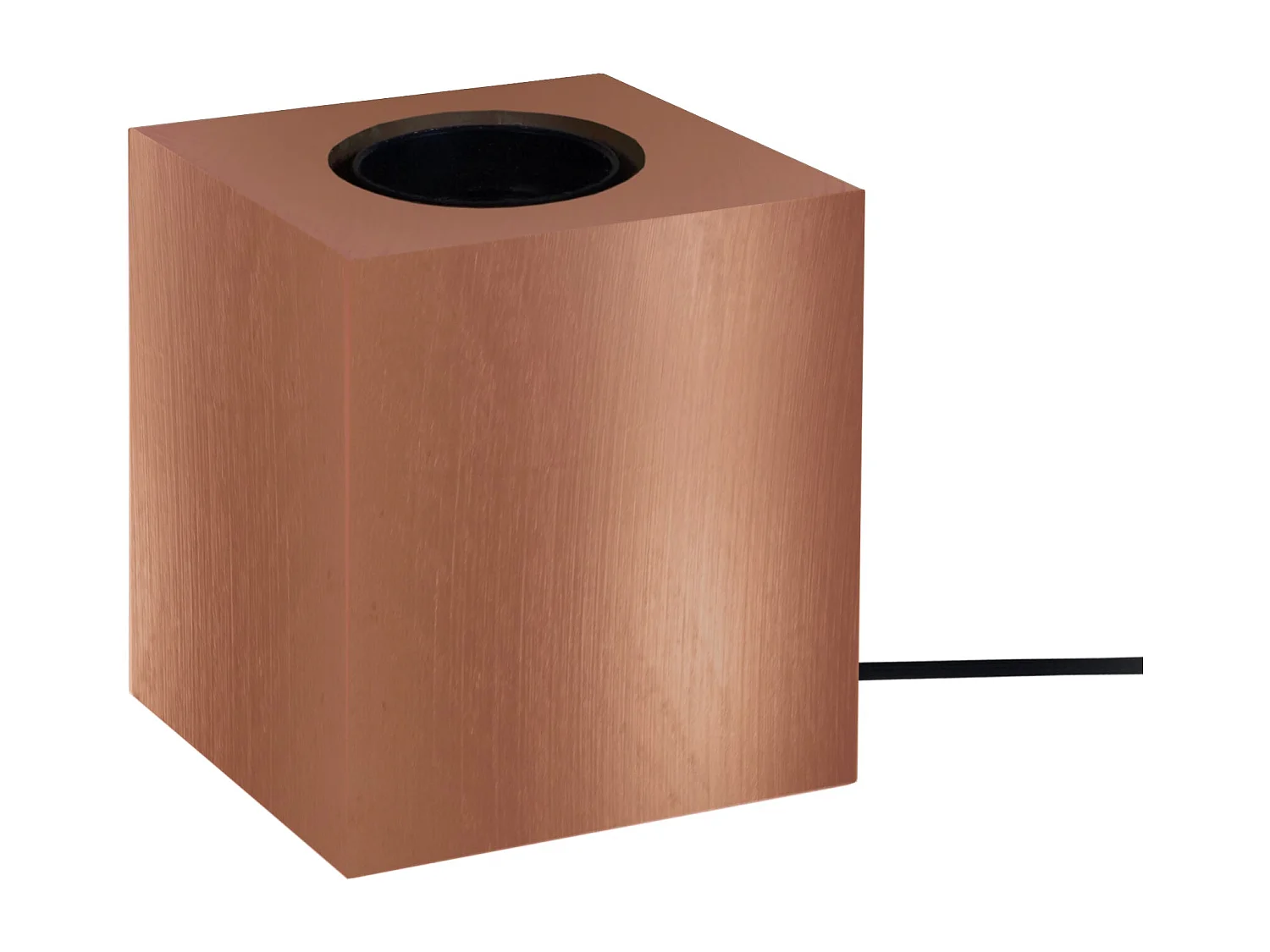 Base da lâmpada TOSEL CUBE madeira quadrado cobre D8 x  H10,5  cm