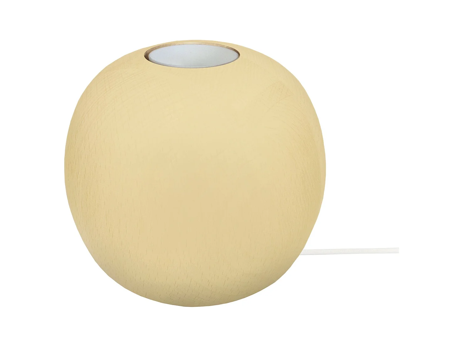 Lampe de Chevet TOSEL ,bois,Jaune ,H10xD11xP11cm