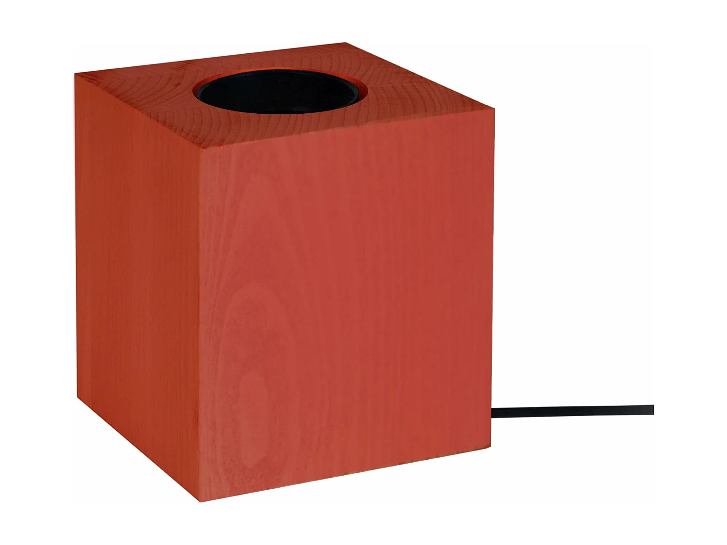 Base da lâmpada TOSEL CUBE madeira quadrado vermelho D8 x  H10,5  cm