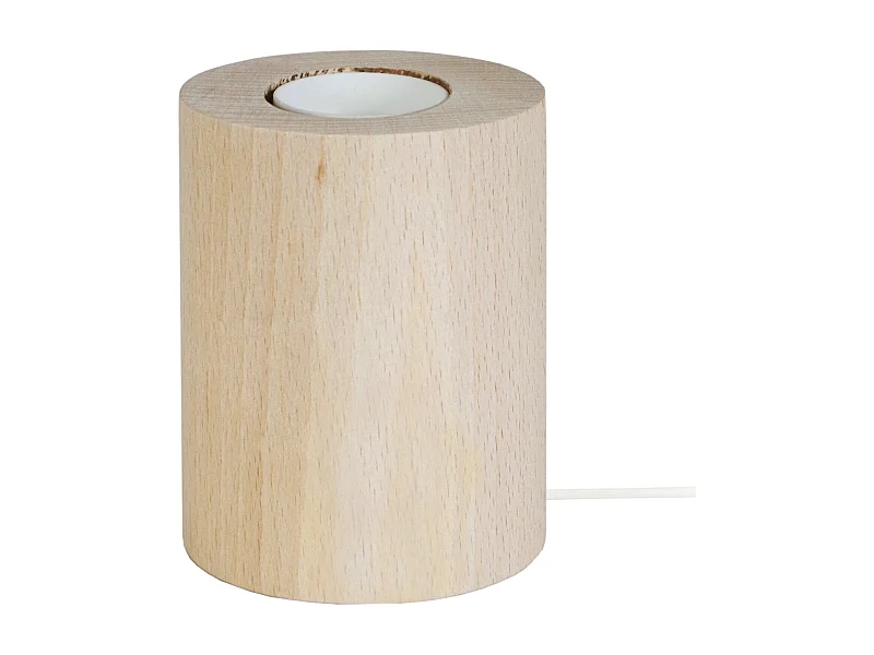 Lampe de Chevet TOSEL ,bois,naturel,H10,5xD8xP8cm