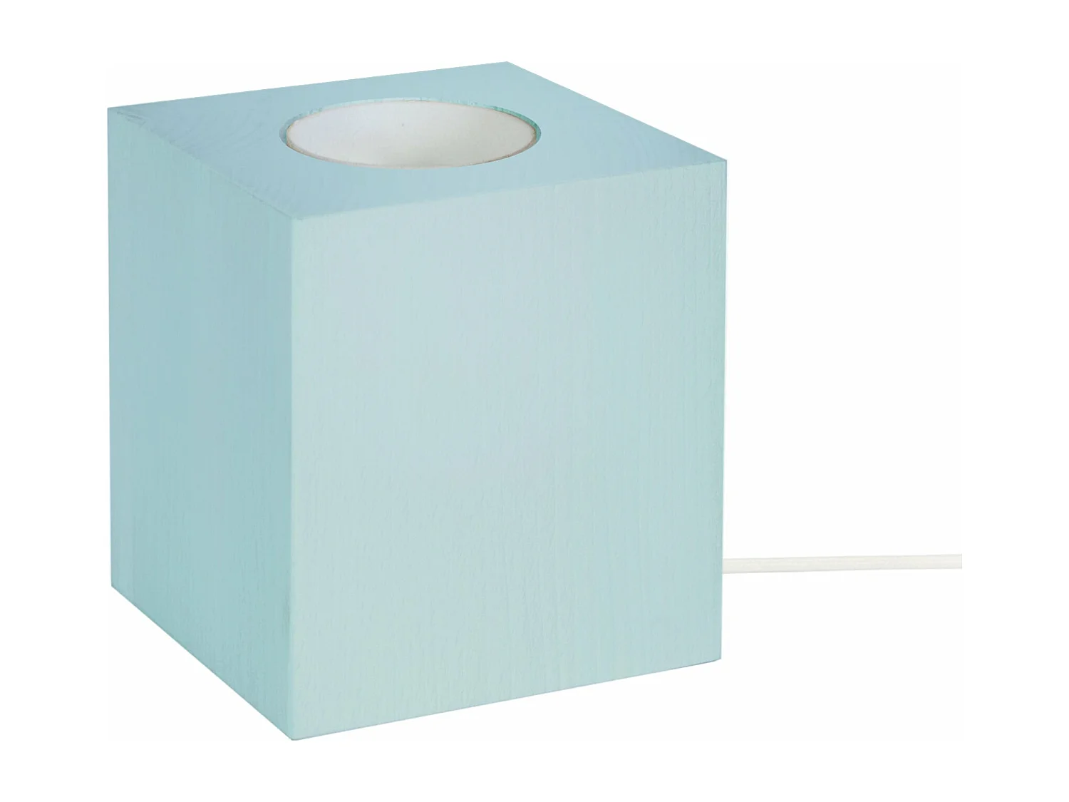 Base da lâmpada TOSEL CUBE madeira quadrado azul D8 x  H10,5  cm