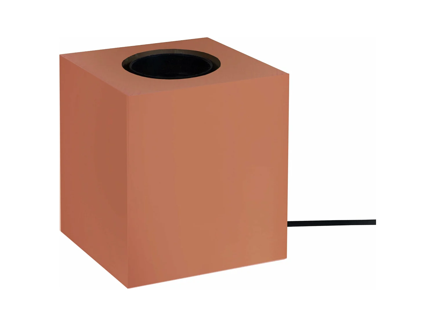 Pied de lampe carré bois  marron 10,5 cm.