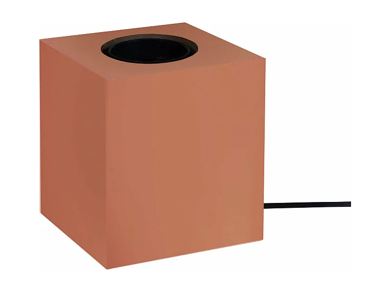 Pied de lampe carré bois  marron 10,5 cm.