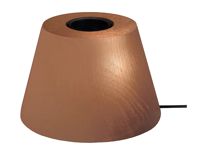 Lampe de Chevet TOSEL ,bois,Cuivre ,H7,5xD11xP11cm