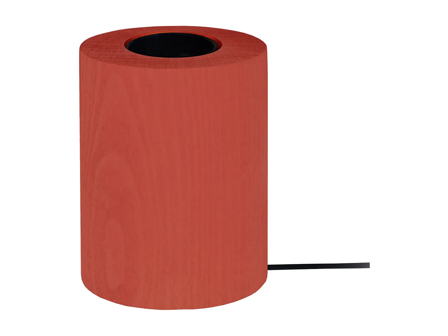 Lampe de Chevet TOSEL ,bois,Rouge ,H10,5xD8xP8cm