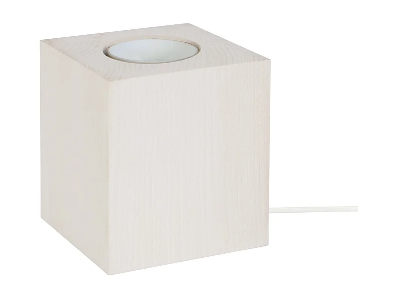 Lámpara de noche TOSEL ,madera,Blanco ,A10,5xD8xP8 cm