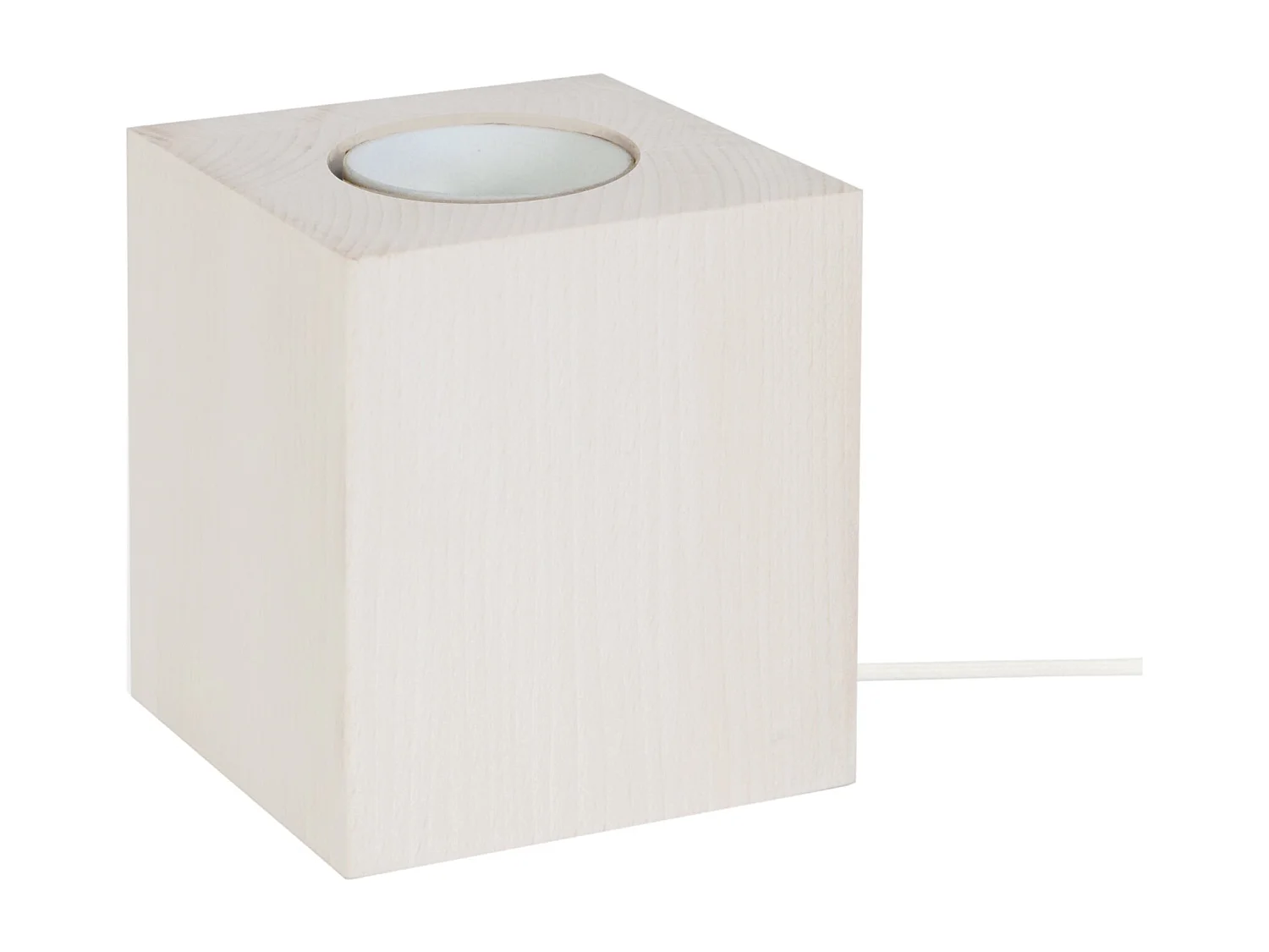 Base da lâmpada TOSEL CUBE madeira quadrado marfim D8 x  H10,5  cm