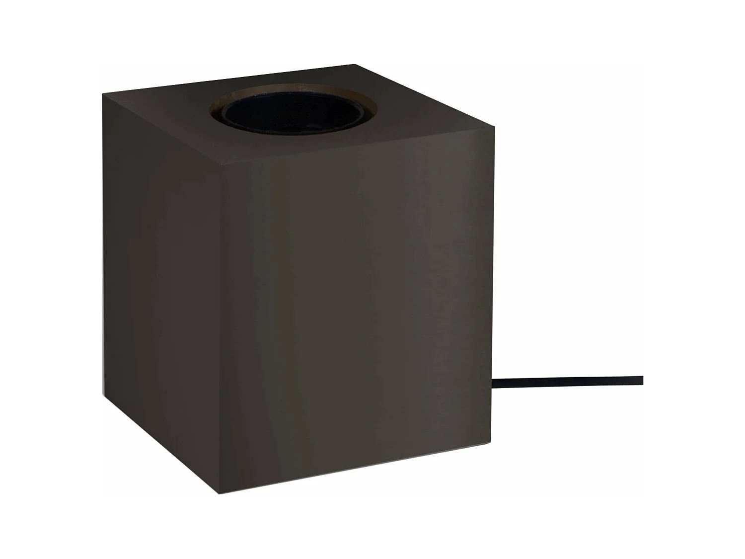 Pied de lampe carré bois  noir 10,5 cm.