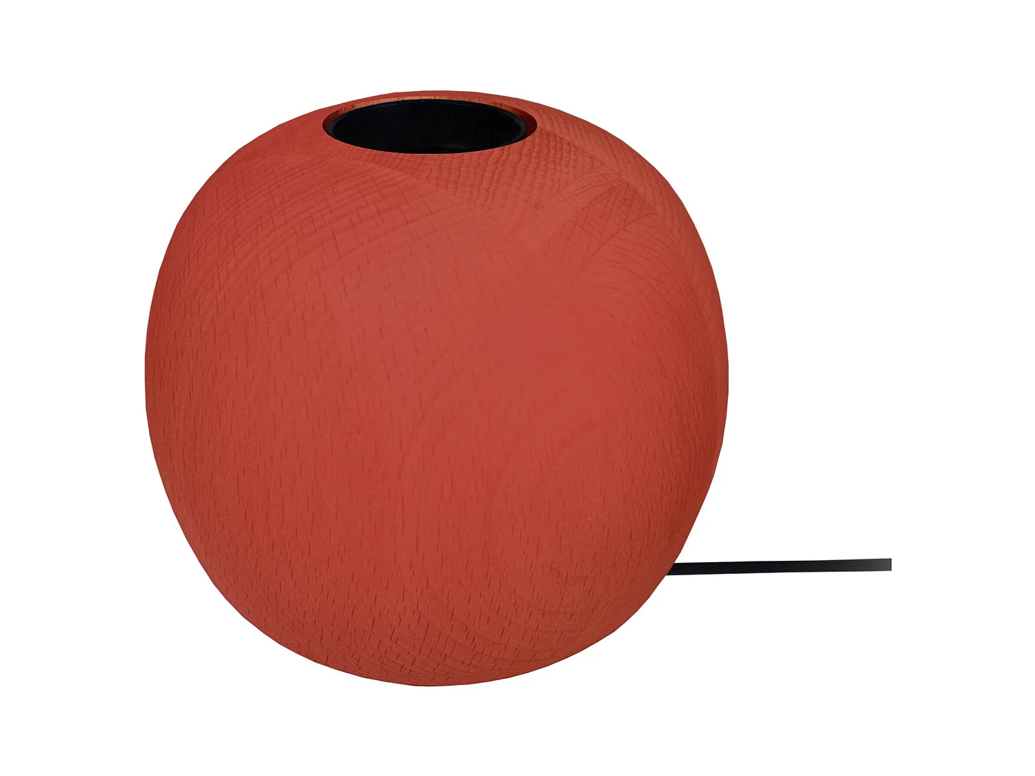 Lampe de Chevet TOSEL ,bois,Rouge ,H10xD11xP11cm