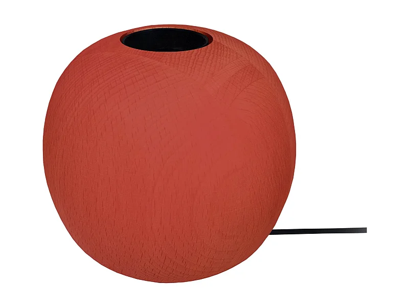 Lampe de Chevet TOSEL ,bois,Rouge ,H10xD11xP11cm