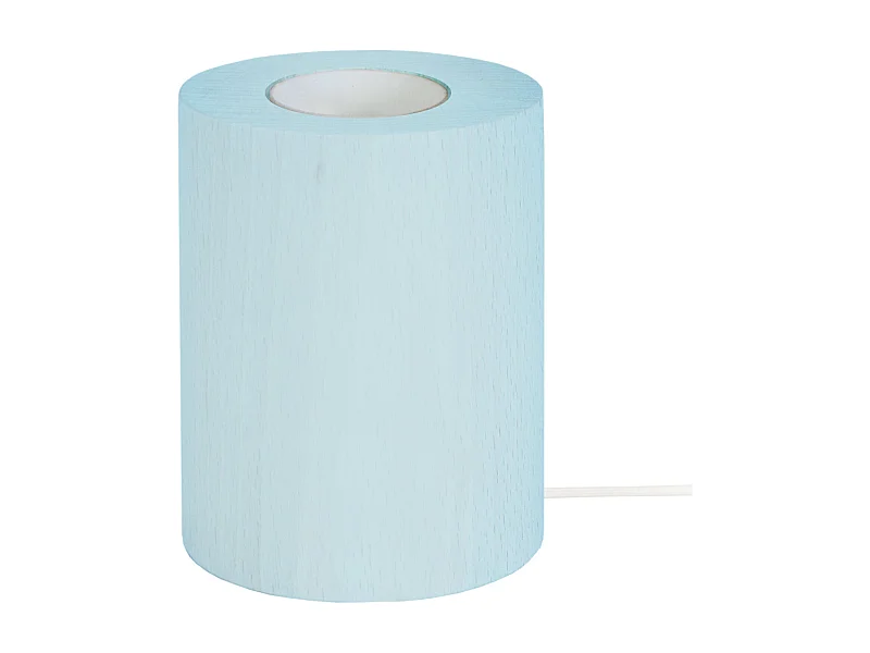 Base da lâmpada TOSEL CYLINDRE madeira cilindro azul D8 x  H10,5  cm