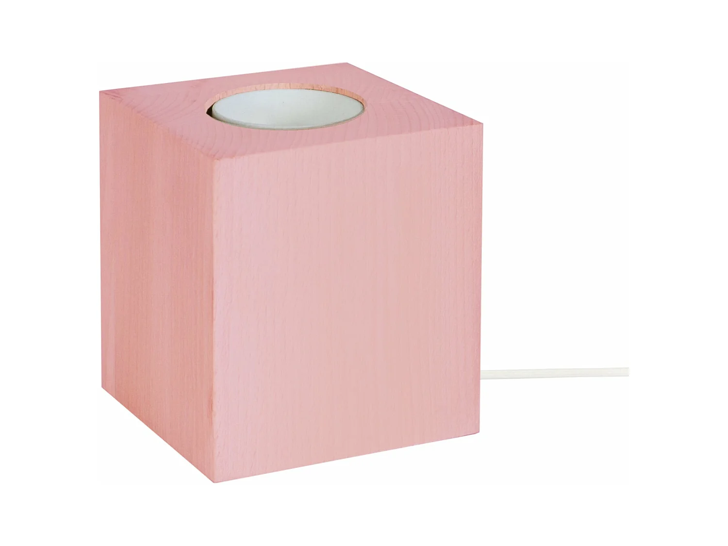 Pied de lampe carré bois  rose 10,5 cm.