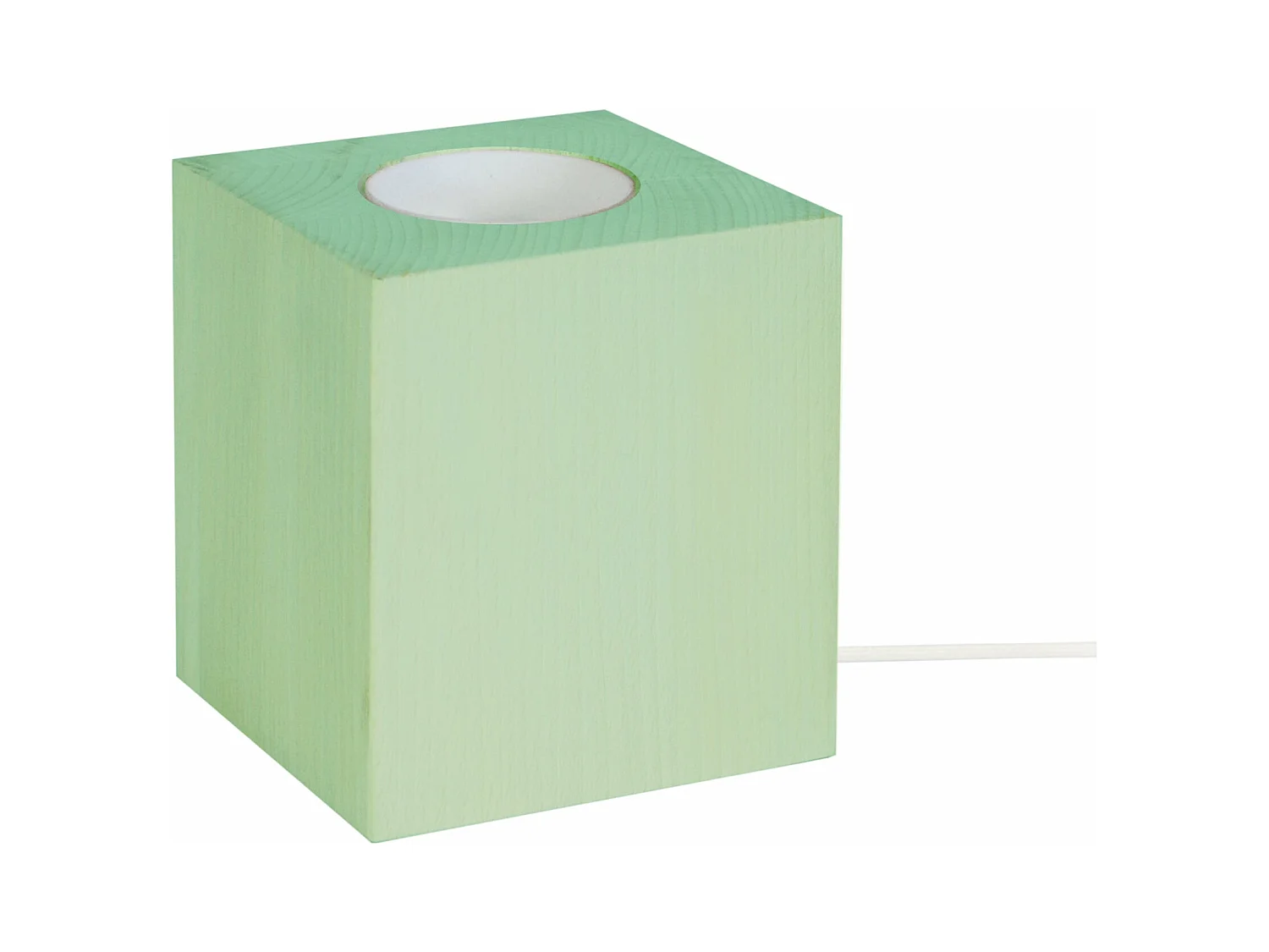 Pied de lampe carré bois  vert 10,5 cm.