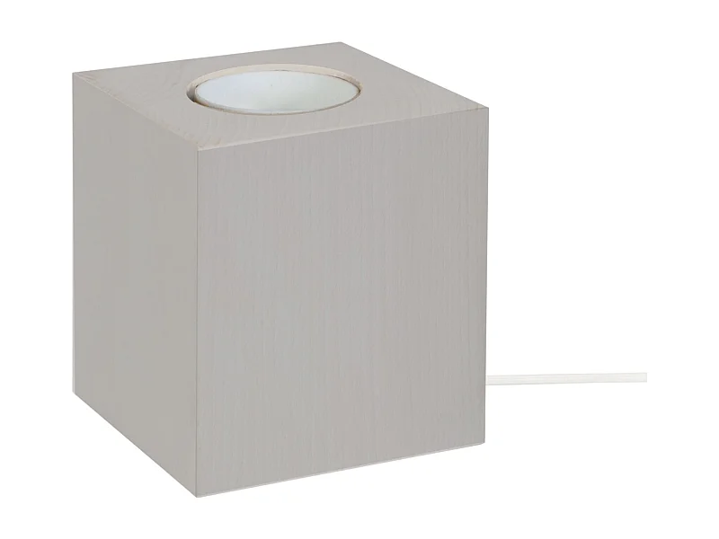 Lampe de Chevet TOSEL ,bois,Gris ,H10,5xD8xP8 cm