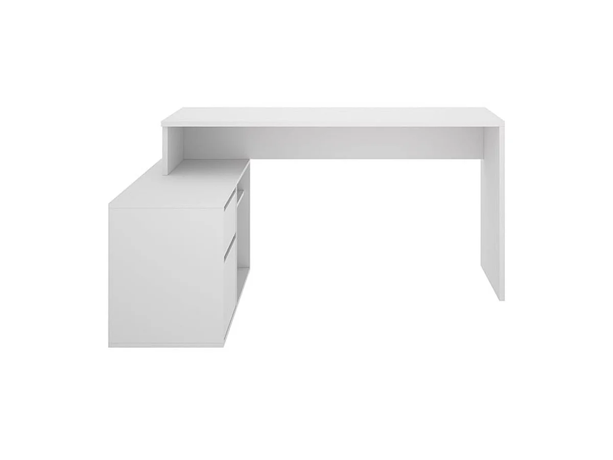 Escritorio de esquina reversible con almacenamiento - Blanco - L 139 x P 92 x H 75 cm