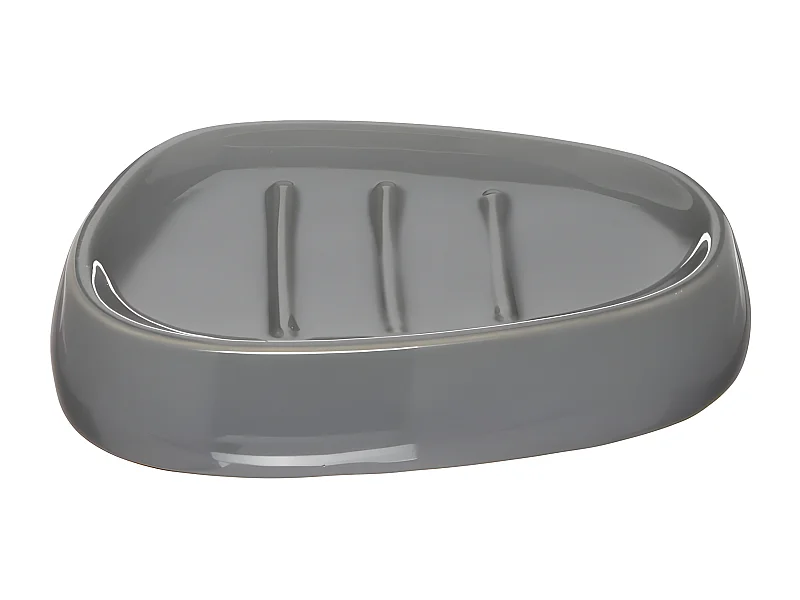 Porte Savon "Galet" 12cm Gris