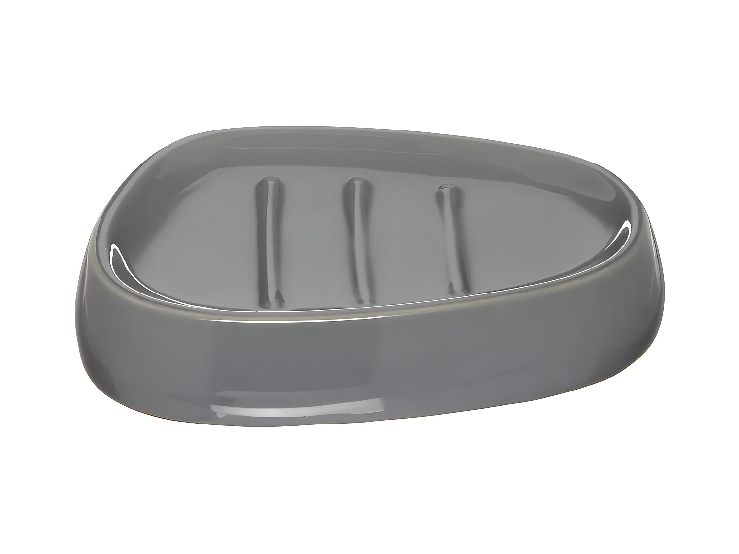 Porte Savon "Galet" 12cm Gris