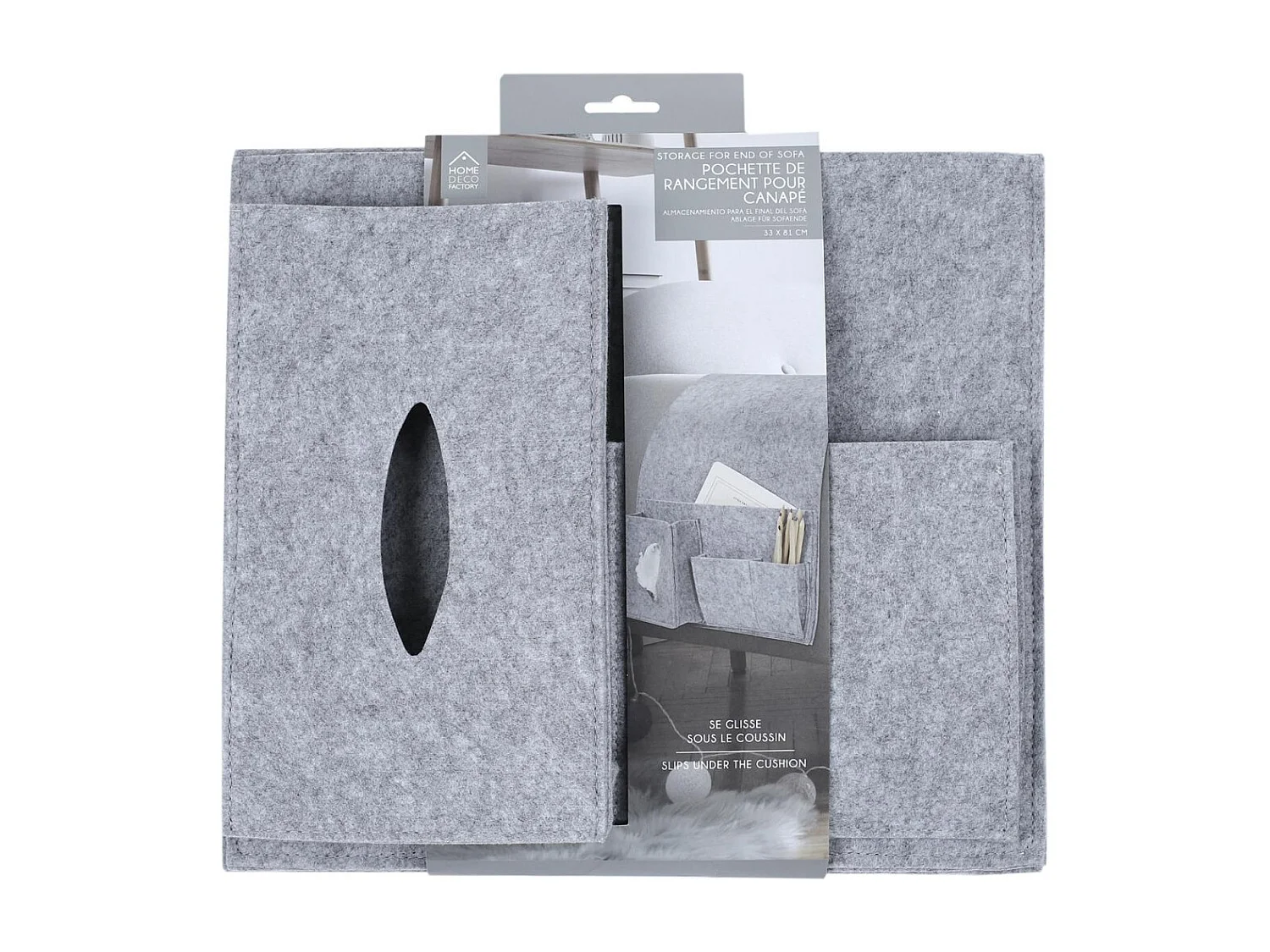 Pochette de Rangement "Canapé" 24cm Gris