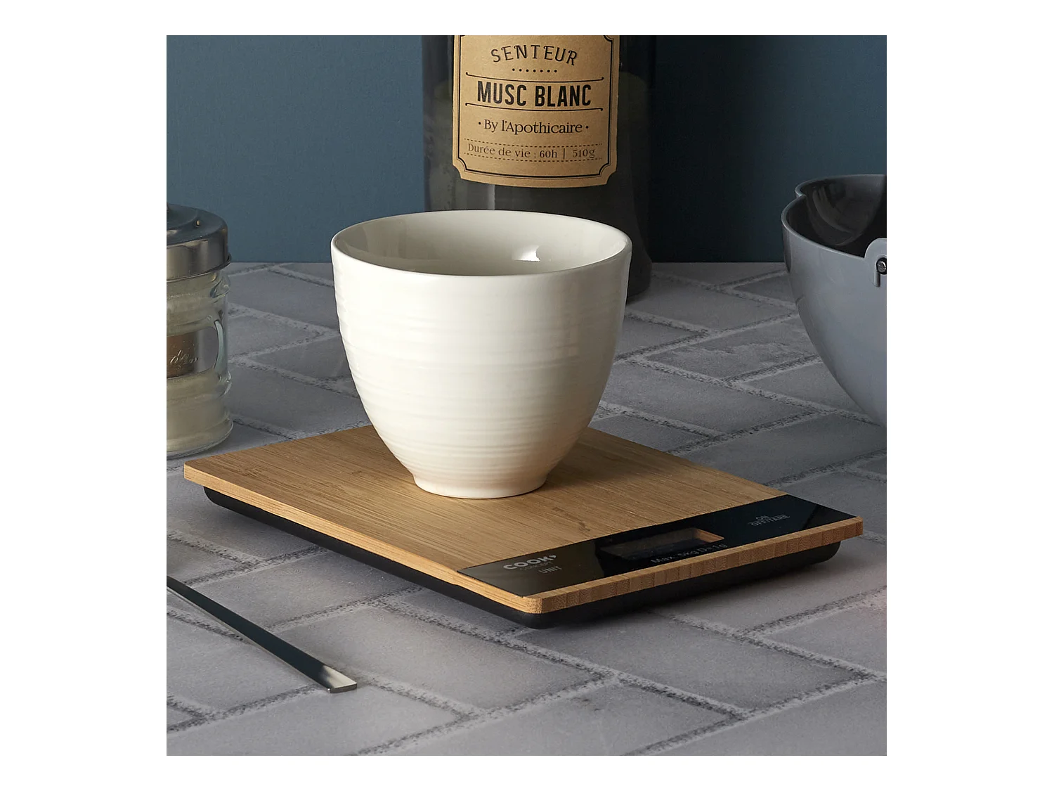 Balance De Cuisine Rectangulaire Bambou 5kg Marron, Noir