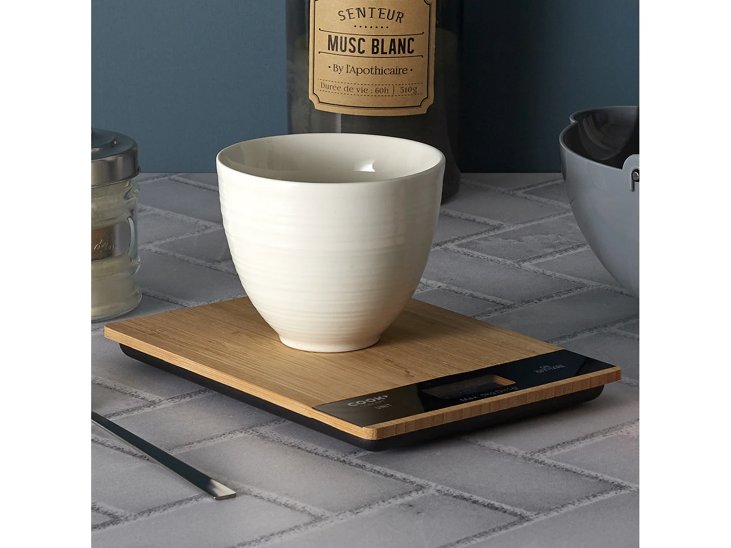 Balance De Cuisine Rectangulaire Bambou 5kg Marron, Noir