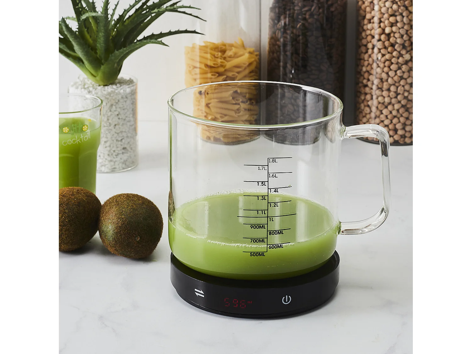 Balance 5kg Avec Verre Doseur Amovible 1.5l Noir, Transparent