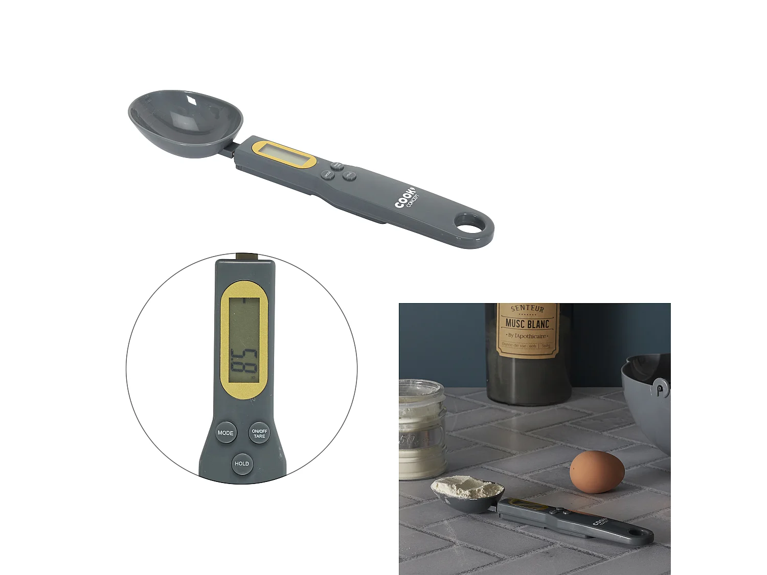 Cuillere De Mesure Numerique Gris, Beige