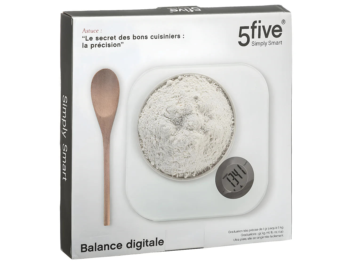 Balance Digitale de Cuisine "Carrée" 21cm Blanc