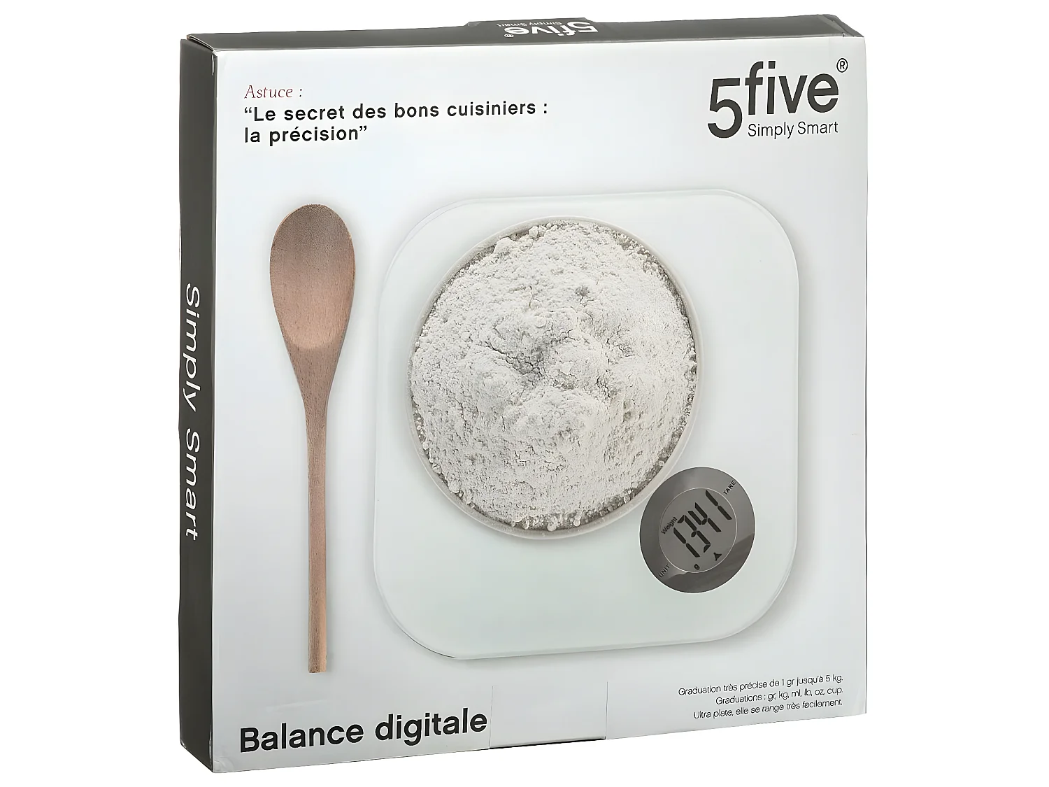 Balance Digitale de Cuisine "Carrée" 21cm Blanc