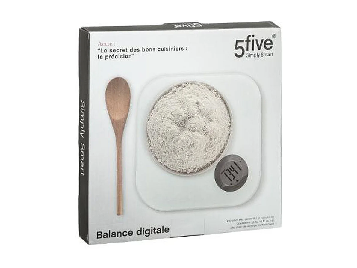 Balance Digitale de Cuisine "Carrée" 21cm Blanc